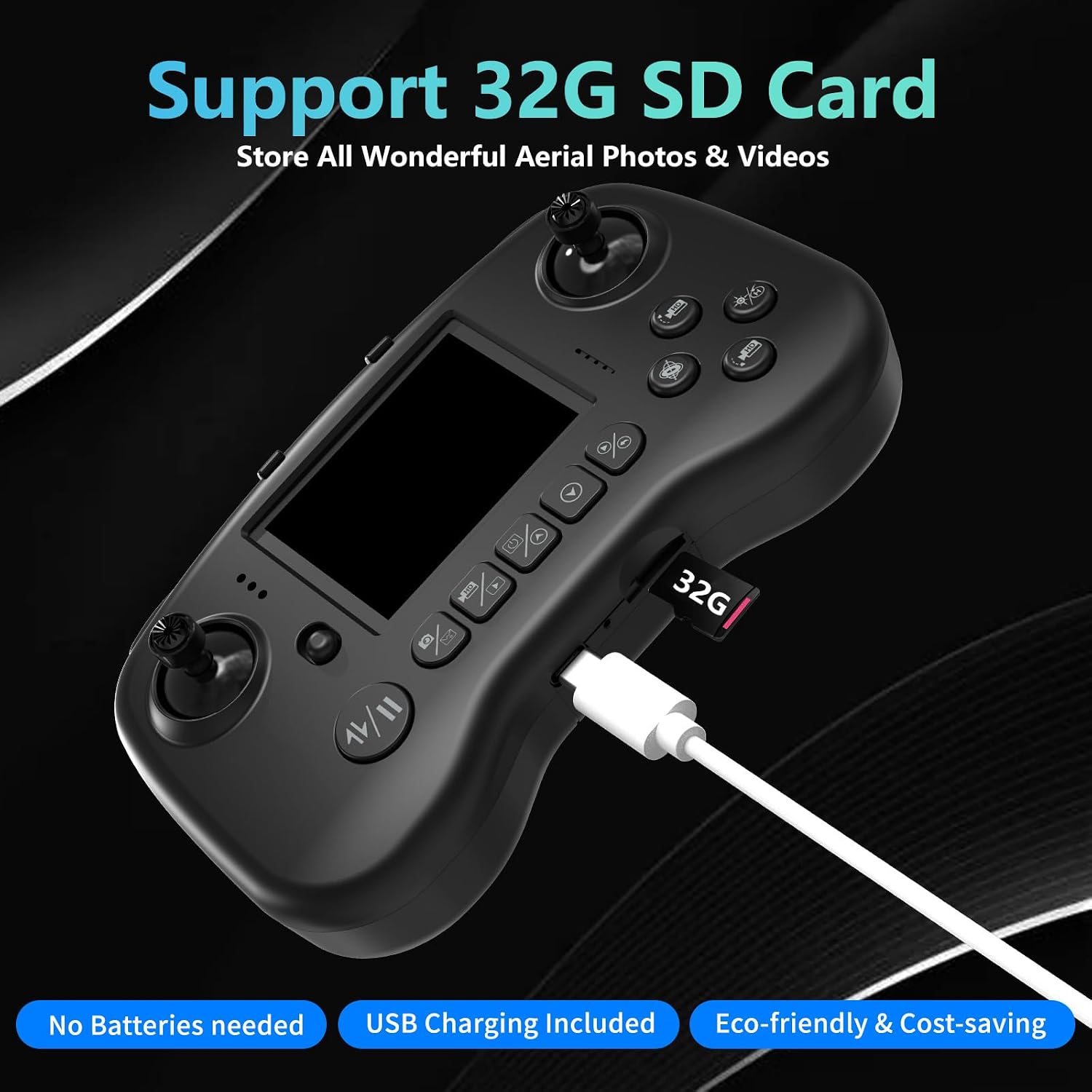 Detalle de SEKOsamrt TT19LCD FPV Drone with 1080p Camera, LCD Controller & Foldable Design