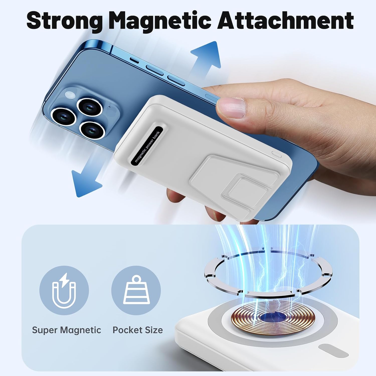 Thumbnail 2 de YAGOPAL 10000mAh Wireless Mag-Suction Power Bank with PD 22.5W (iPhone 12–16 series)