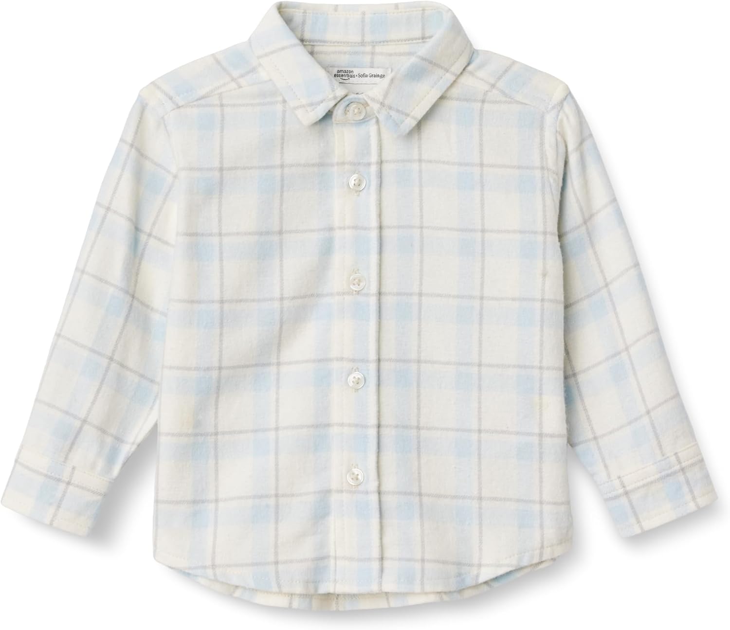 Detalle de Amazon Essentials x Sofia Grainge Toddlers and Baby Boys' Button Down Plaid Flannel Shirt