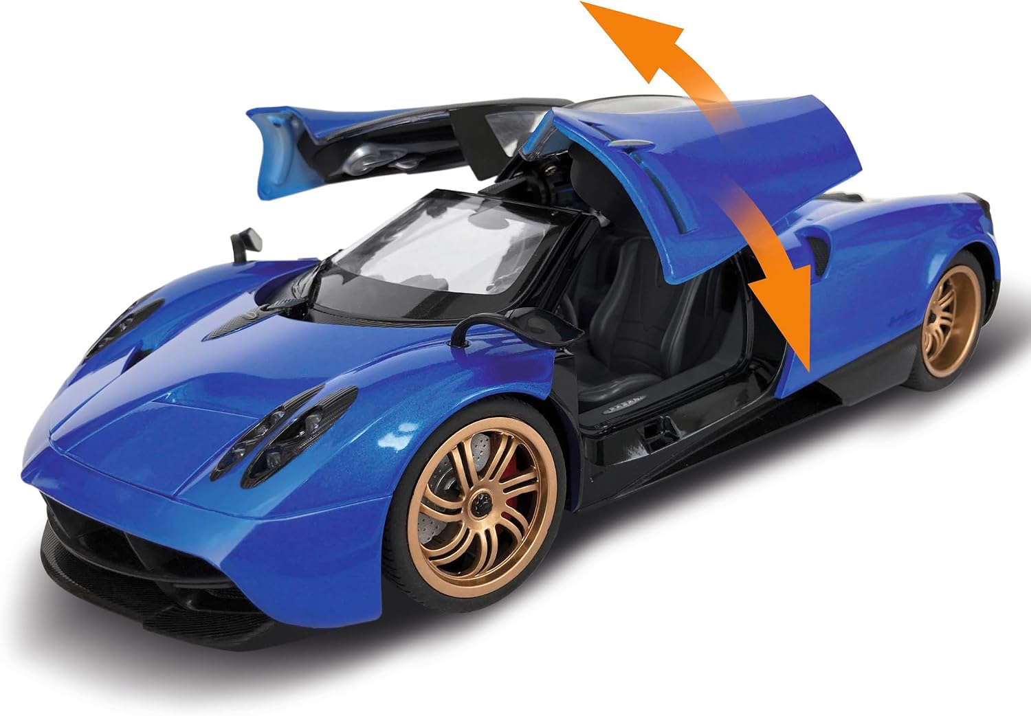 Detalle de Carson 500404306 Pagani Huaira – samochód RC 1:14, 2,4 GHz, LED, niebieski