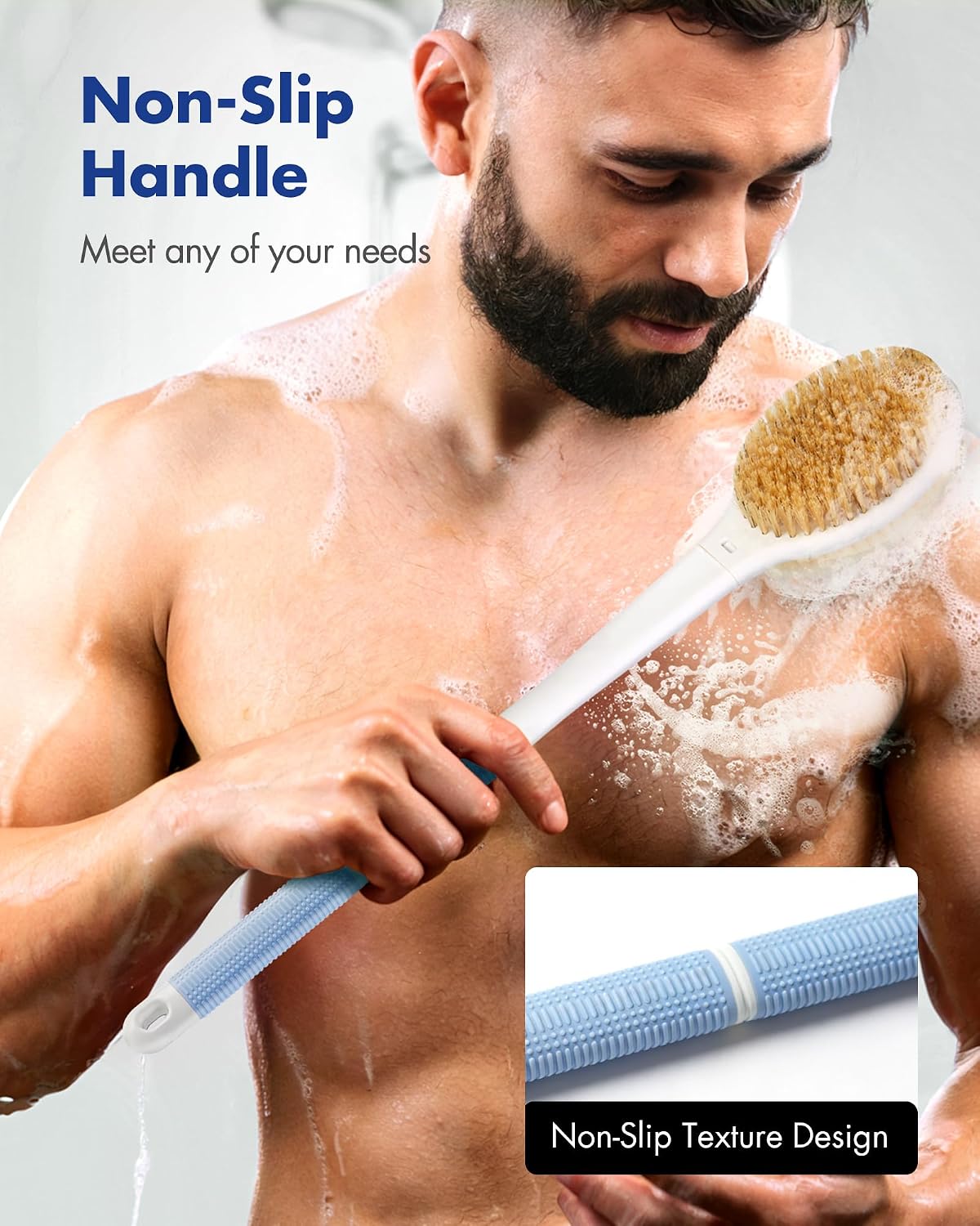 Thumbnail 5 de Back Scrubber Long Handle 2‑bristle Bath Brush