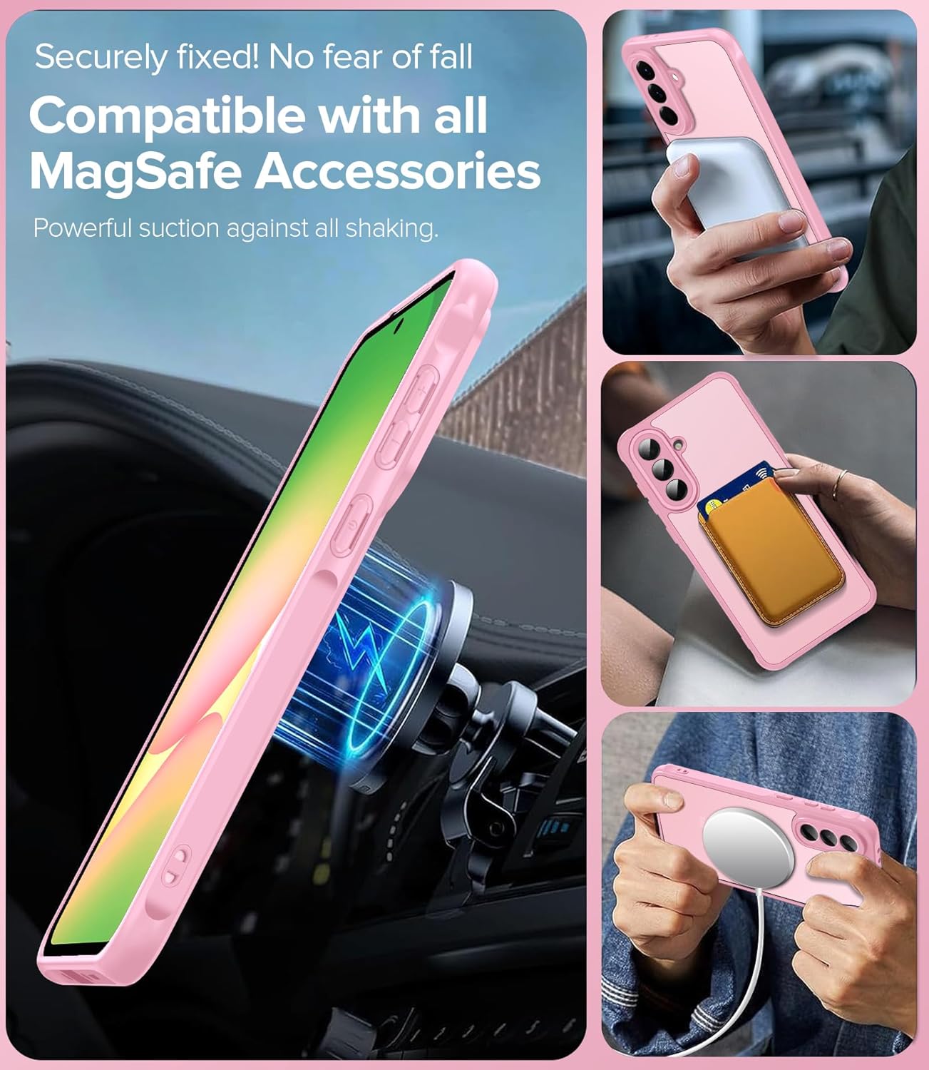 Thumbnail 2 de ivoler 3‑in‑1 Magnetic Case for Samsung Galaxy A56 5G with 2 Pack Screen Protectors (Pink)