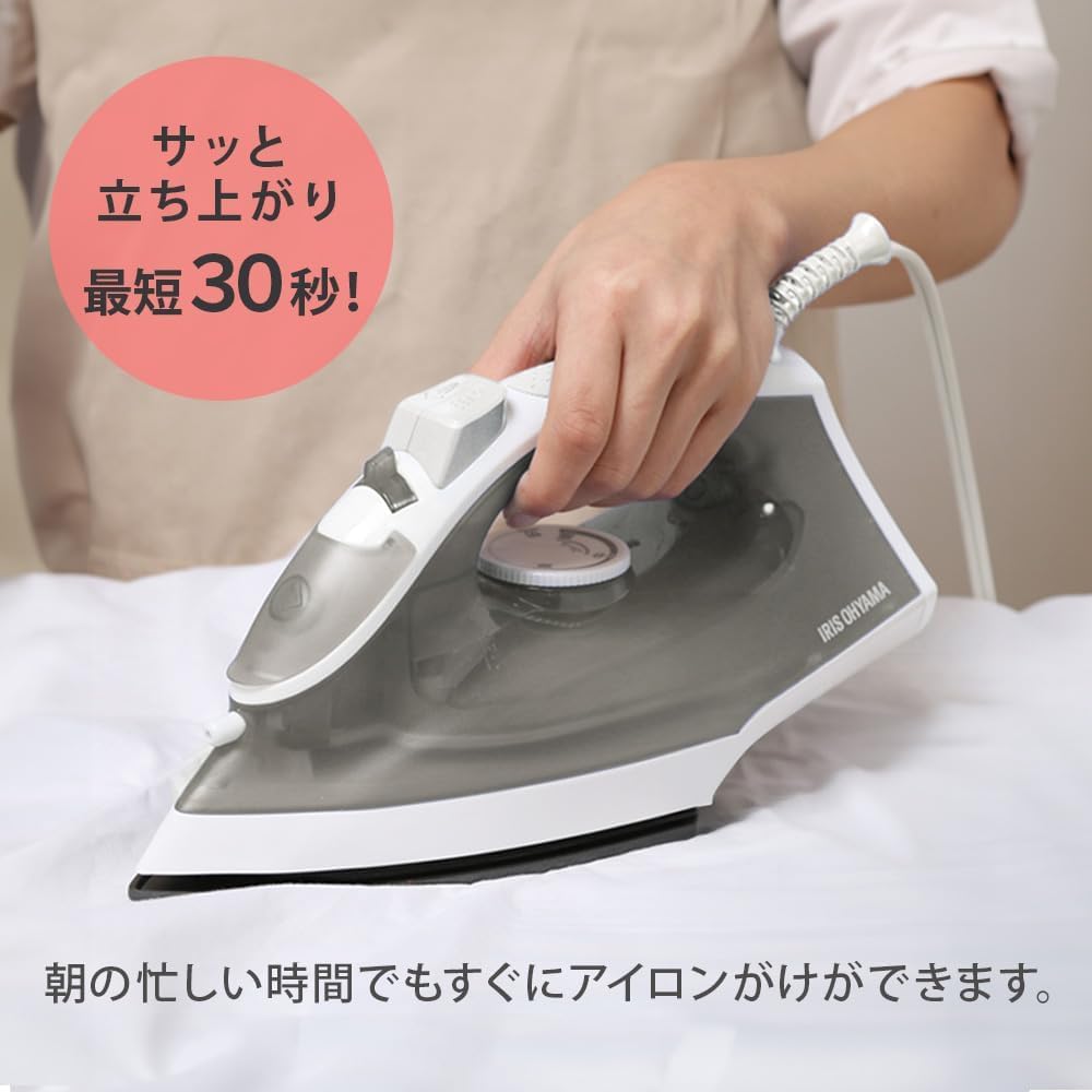 Detalle de アイリスオーヤマ SIR-01-A スチームアイロン ブルー フッ素コート・霧吹き・2段階スチーム