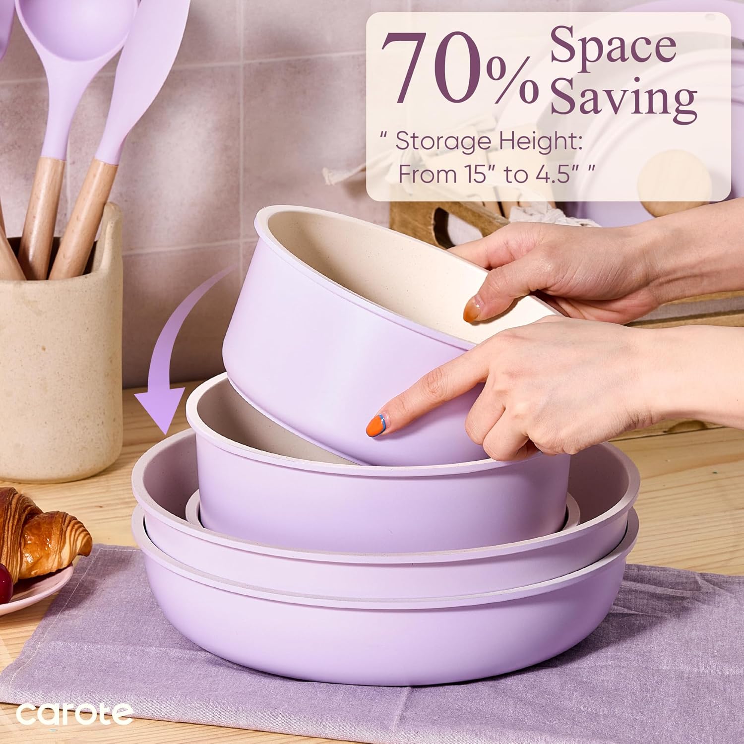 Detalle 2 de CAROTE 19pcs Nonstick Cookware Set