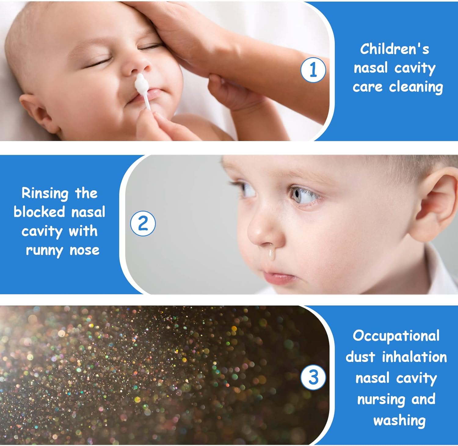 Detalle de Vicloon Irrigatore Nasale: kit 4 pezzi da 10 ml per lavaggio nasale delicato nei bambini