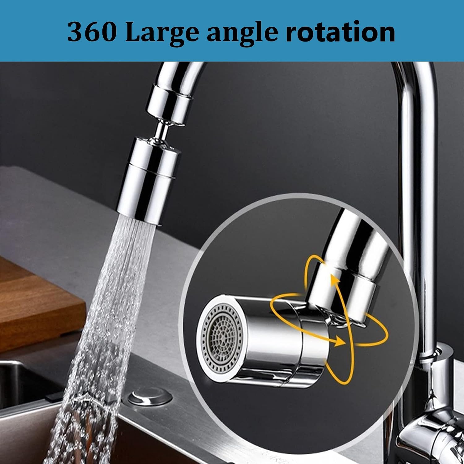 Thumbnail 1 de Kitchen and Basin Tap Spray Head with 360° Swivel and 80° Tilt
