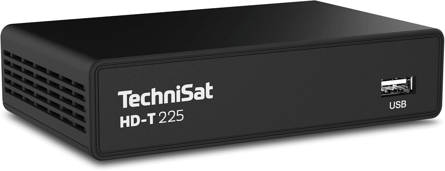 Detalle de TechniSat HD-T 225 – kompakter DVB-T2 HD Receiver mit HEVC H.265, HDMI/SCART, USB-Mediaplayer und 12 V