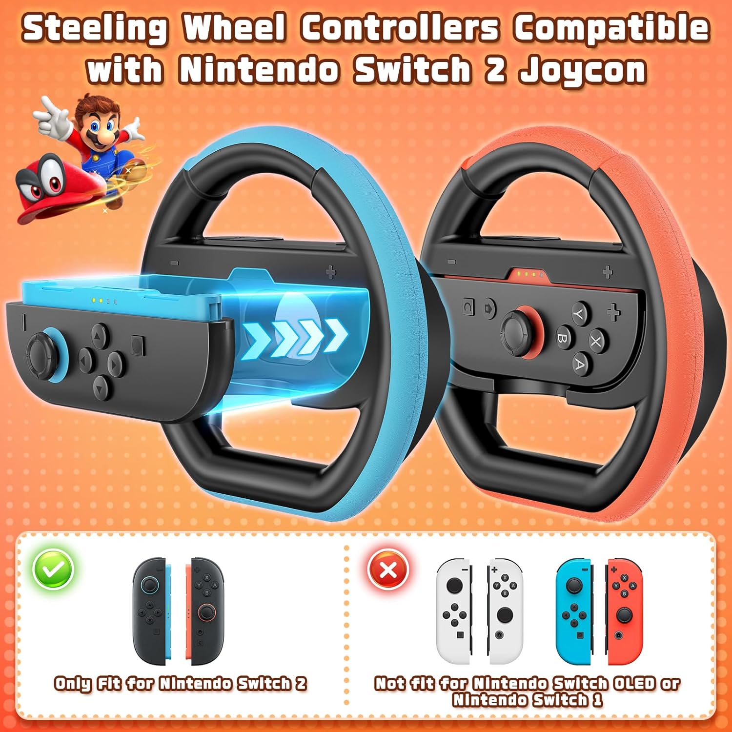 Detalle 2 de Deruitu Juego de 2 Volantes compatibles Switch 2