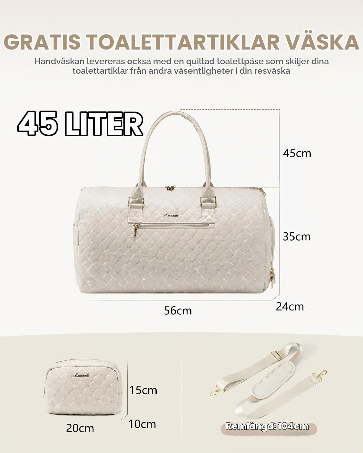 Detalle de LOVEVOOK resväska för handbagage med skofack och våtfack