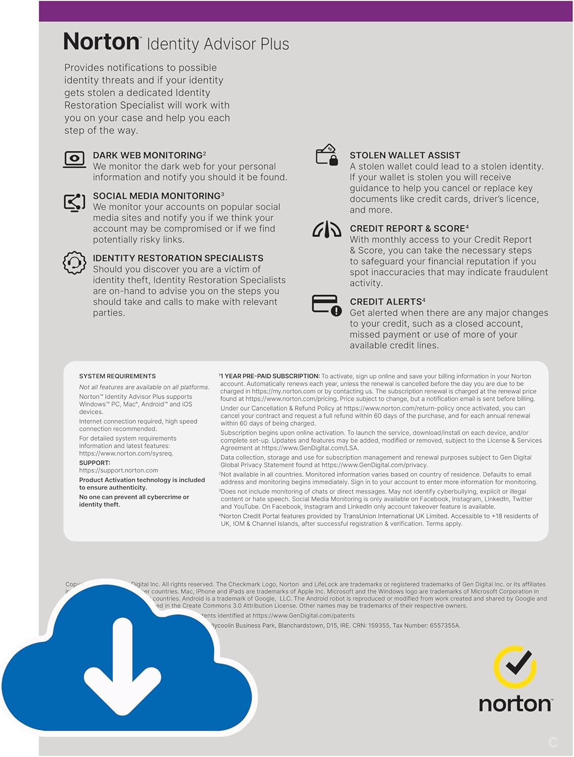 Detalle 2 de Norton Identity Advisor Plus 2026 – 1-year subscription (automatic renewal) for 1 device and 1 user