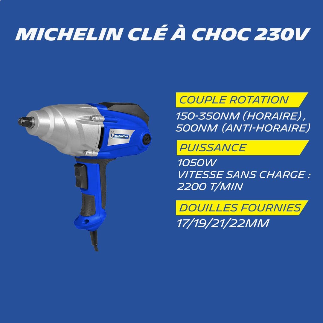 Thumbnail 3 de MICHELIN Clé à choc 230V, visseuse/déboulonneuse pour écrous de roues — 1050 W, 2200 t/min