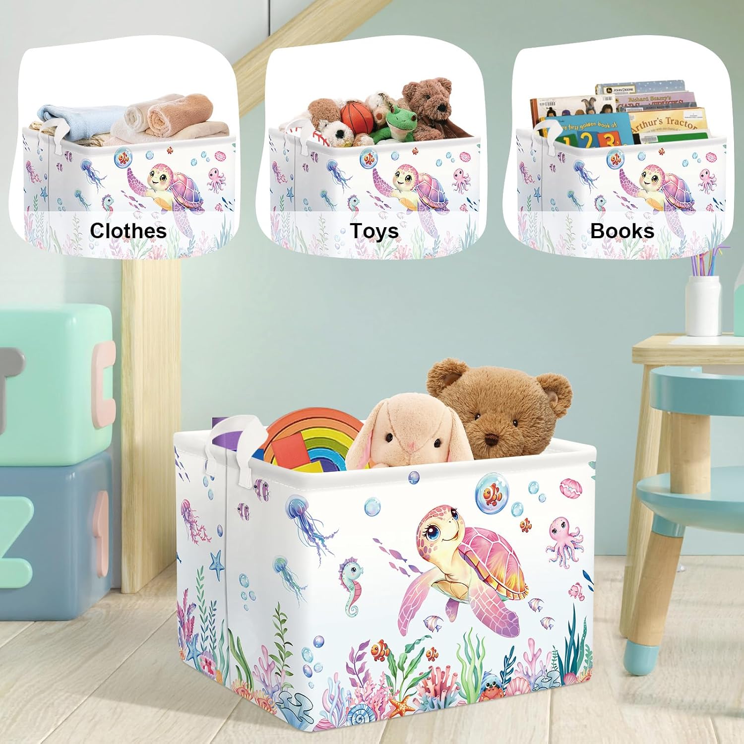 Thumbnail 4 de HUUMONSS Ocean Animals Laundry Hamper 36L