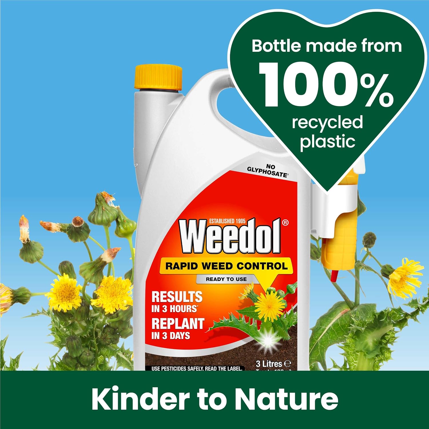 Thumbnail 4 de Weedol Rapid Weedkiller with Manual Sprayer, Ready To Use, 3L