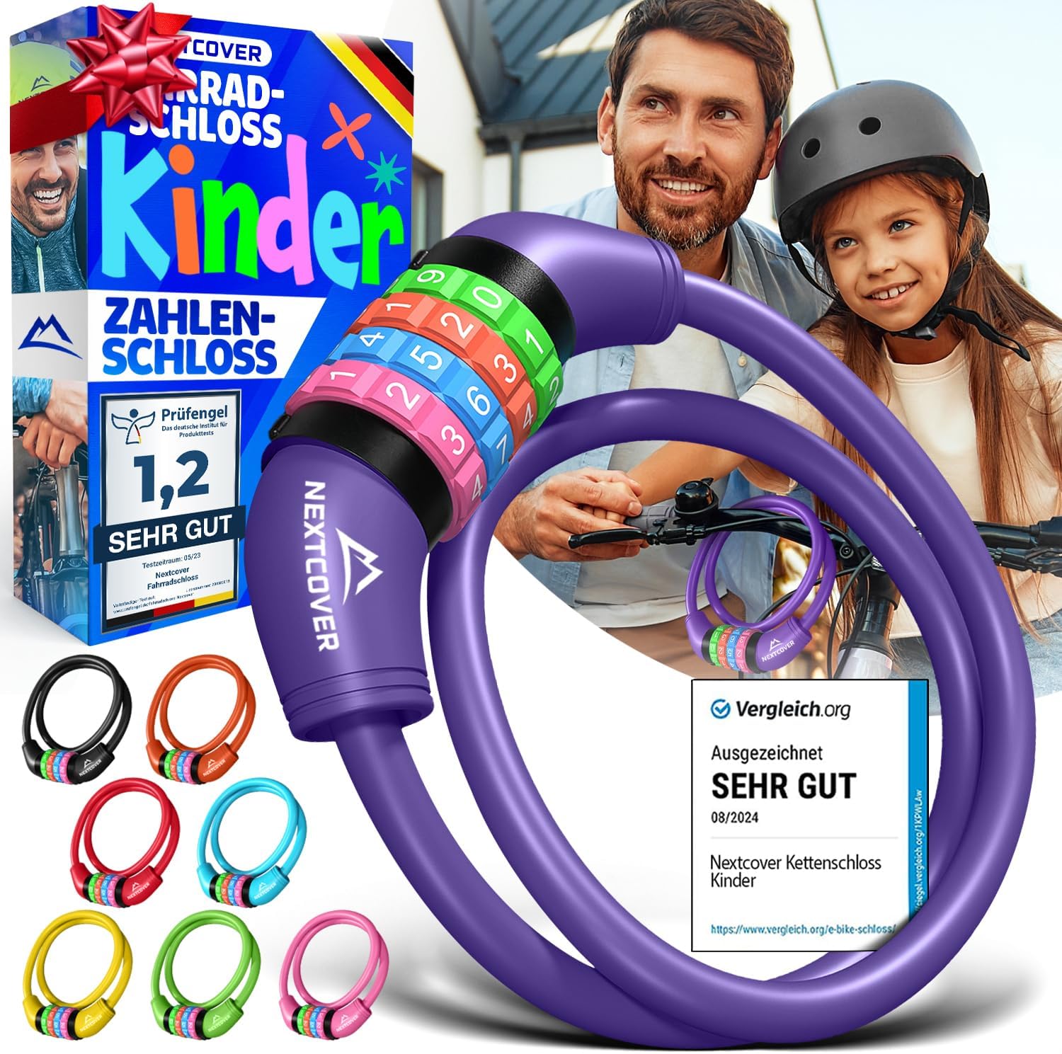 Detalle de Nextcover Fahrradschloss Kinder mit 5-stelligem Code