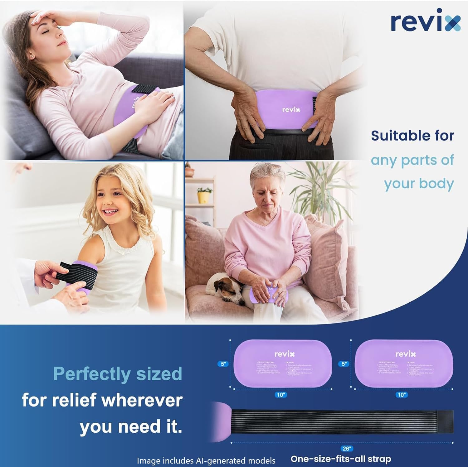 Thumbnail 6 de REVIX Reusable Gel Ice Packs 10" x 5