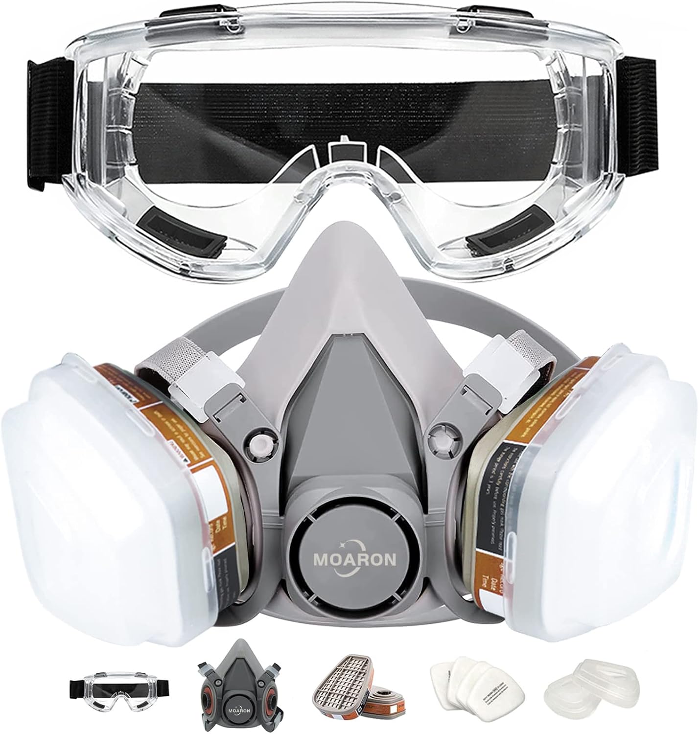 Detalle de MOARON 308 Reusable Half Face Respirator, Medium, Adjustable Headband