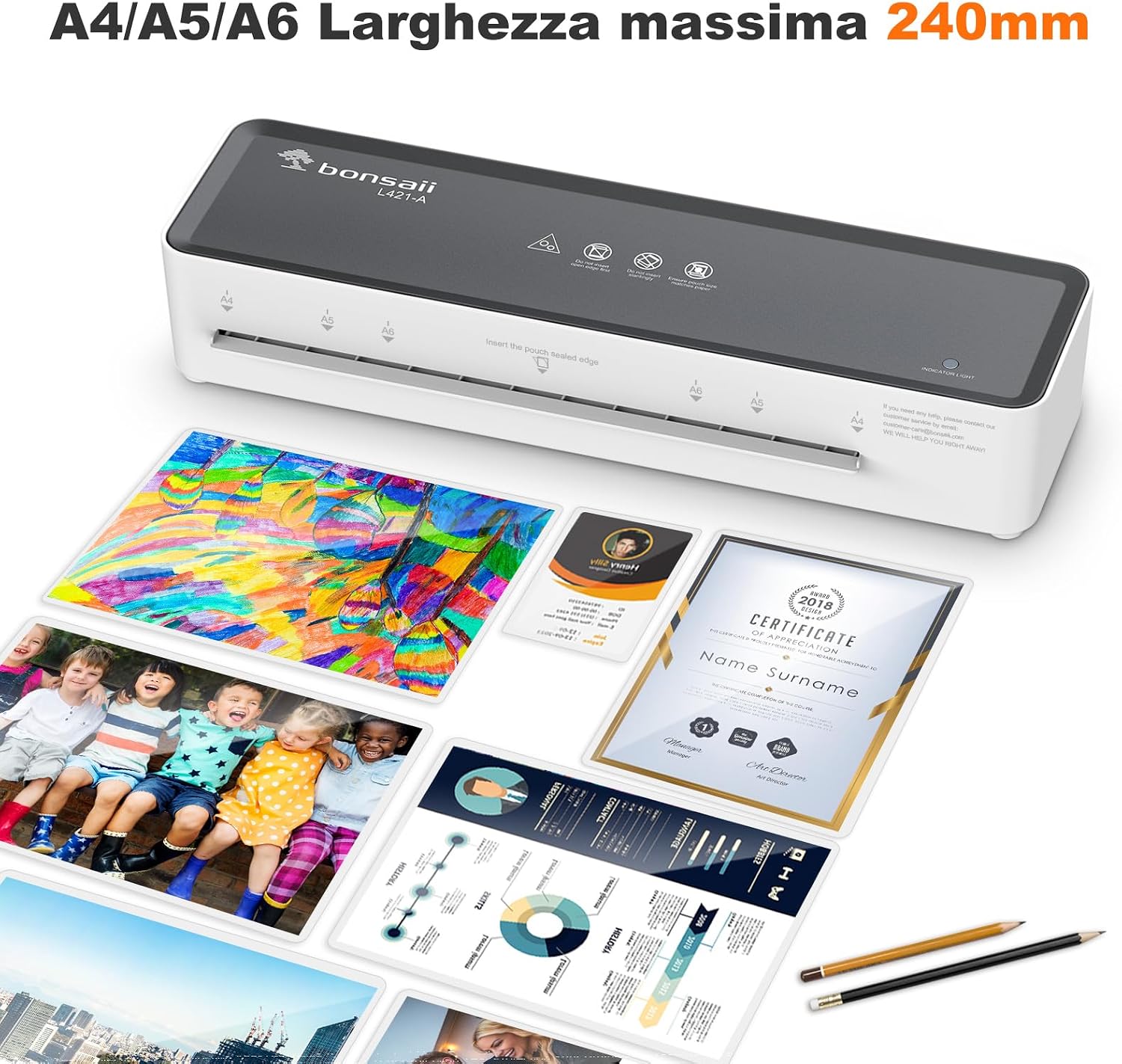 Detalle 2 de bonsaii L421-A, plastificatrice A4 80-100 micron