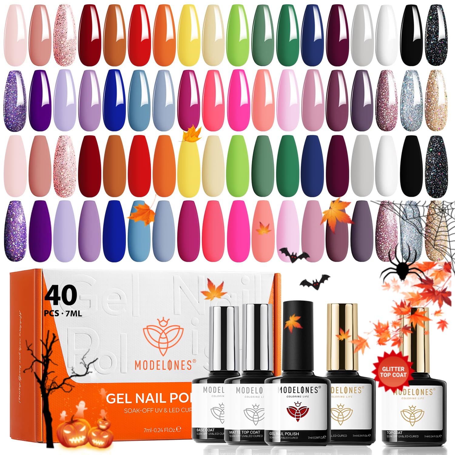 Detalle de Modelones Gel Nail Polish Set, 36 Colors