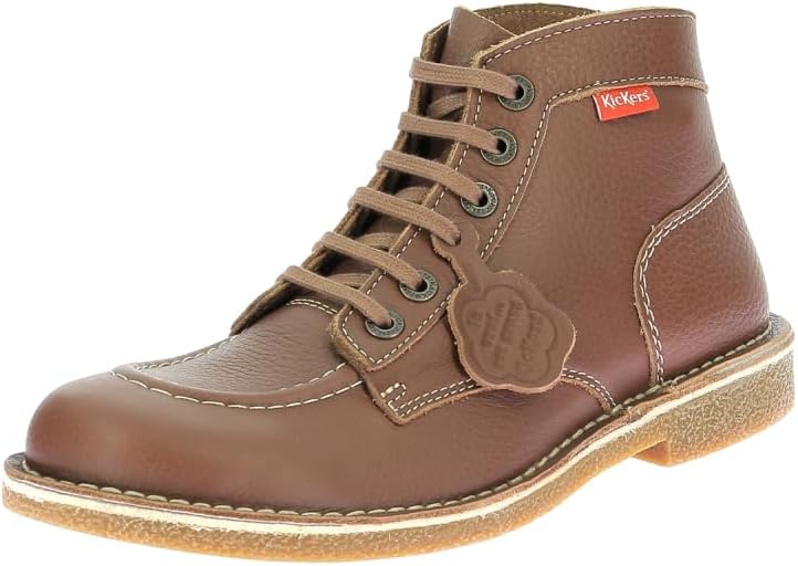 Detalle de Kickers Kickstoner Stiefelletten/Boots Herren Camel – Leder, Knöchelbereich, flache Sohle