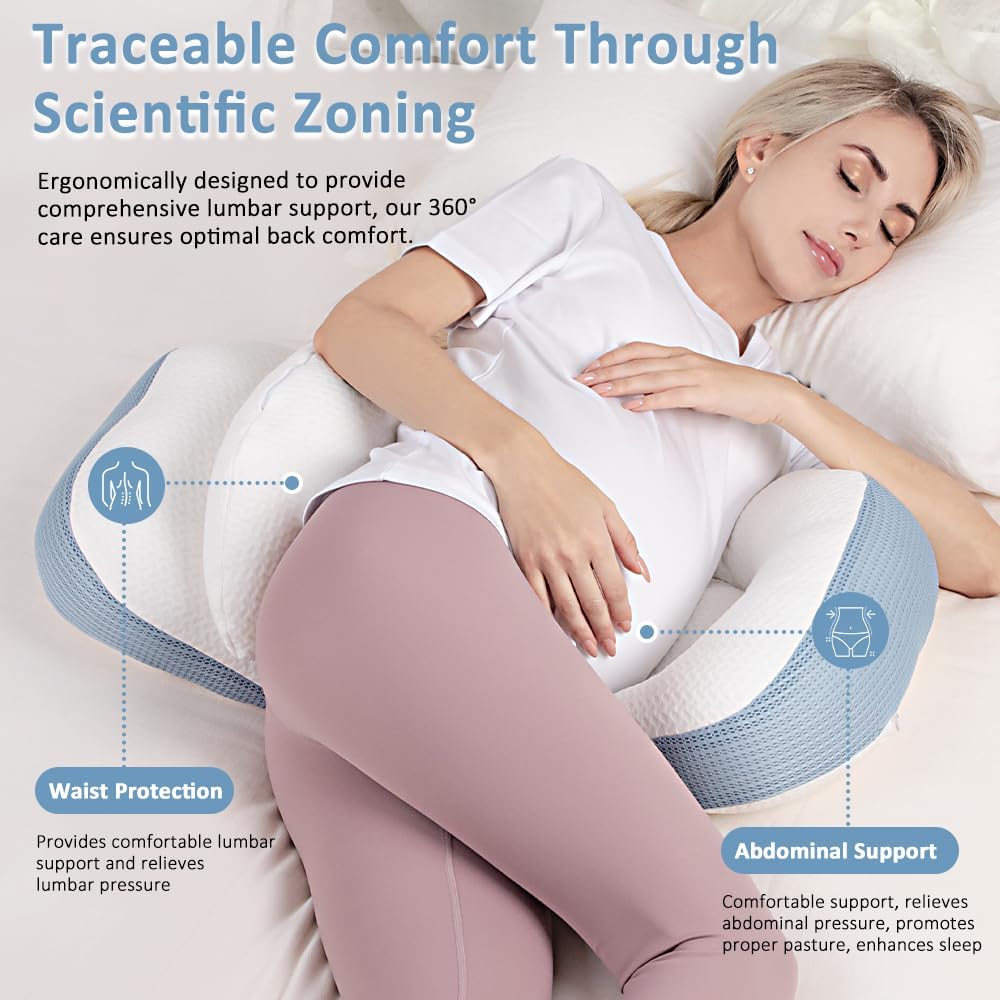 Thumbnail 1 de Chilling Home Pregnancy Pillows for Sleeping (Blue) – adjustable 30° maternity body pillow