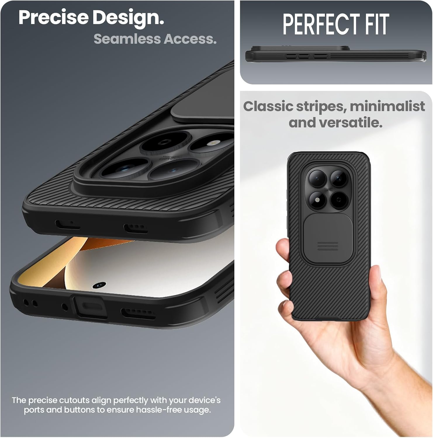Thumbnail 3 de Nillkin Custodia con protezione fotocamera per Xiaomi Redmi Note 15 Pro+ 5G / Poco M8 Pro 5G (6,83") in nero