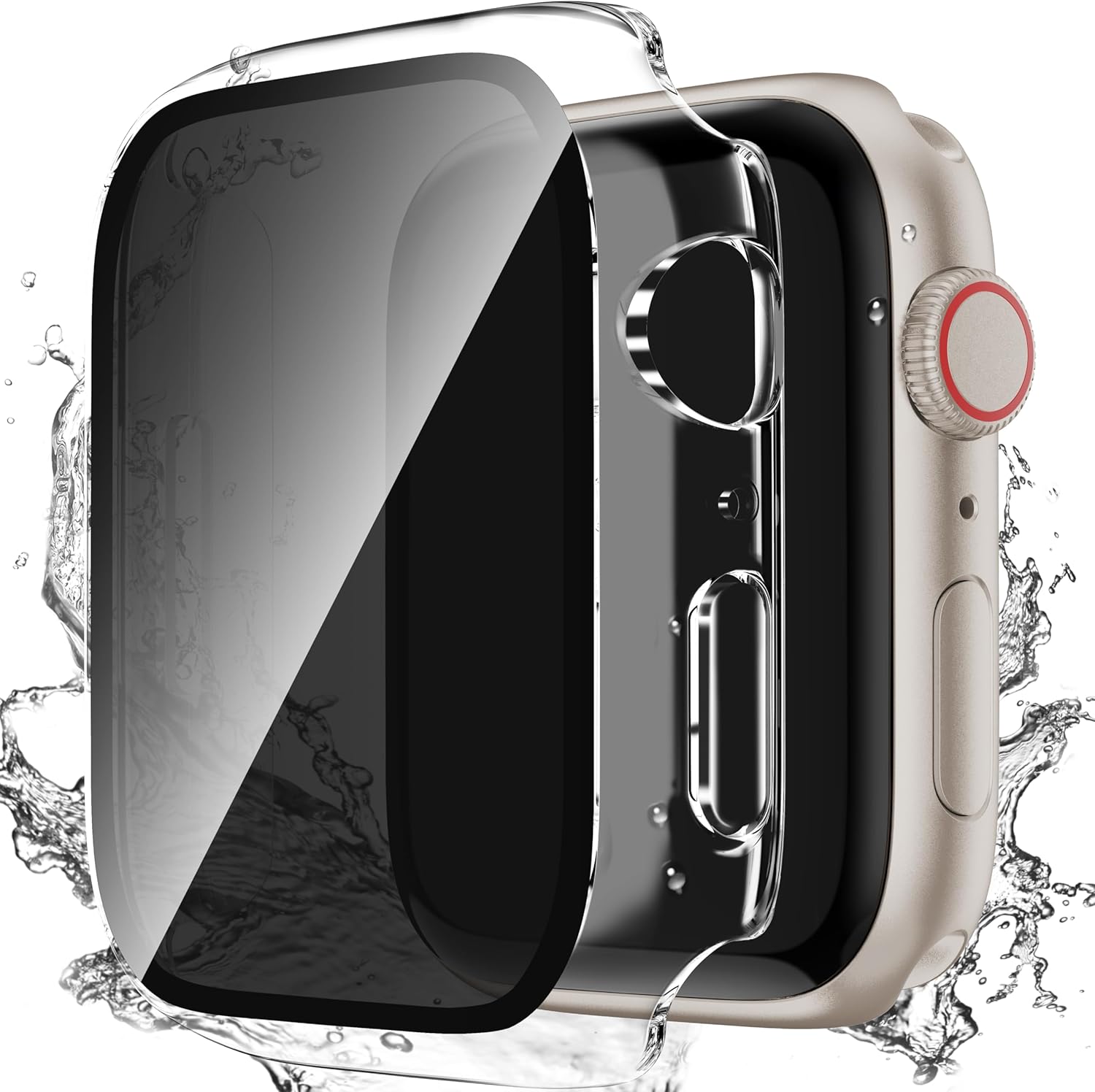 Thumbnail 6 de Zumyzu Waterproof Privacy Case for Apple Watch 42mm (Black) with Anti-Peep Screen Protector