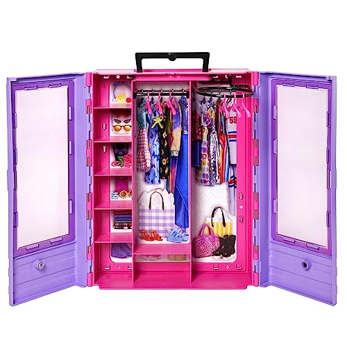 Thumbnail 3 de Barbie Fashionistas, armadio moda portatile con bambola, abiti e grucce