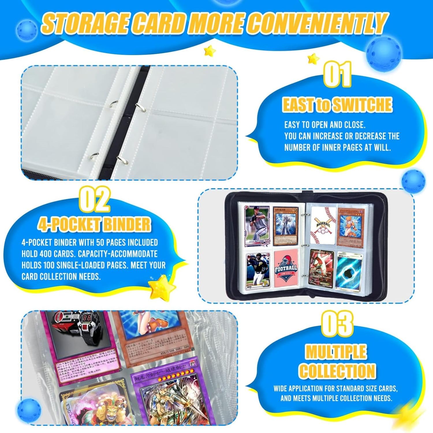 Thumbnail 2 de Card Binder for Pokemon 480-Pocket, 60 Pages 📚