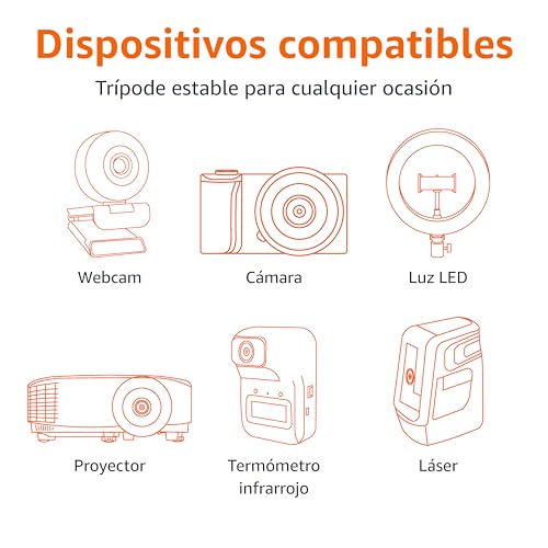 Detalle de Amazon Basics Trípode para Cámara 127 cm/50 in, ligero y compacto en champán