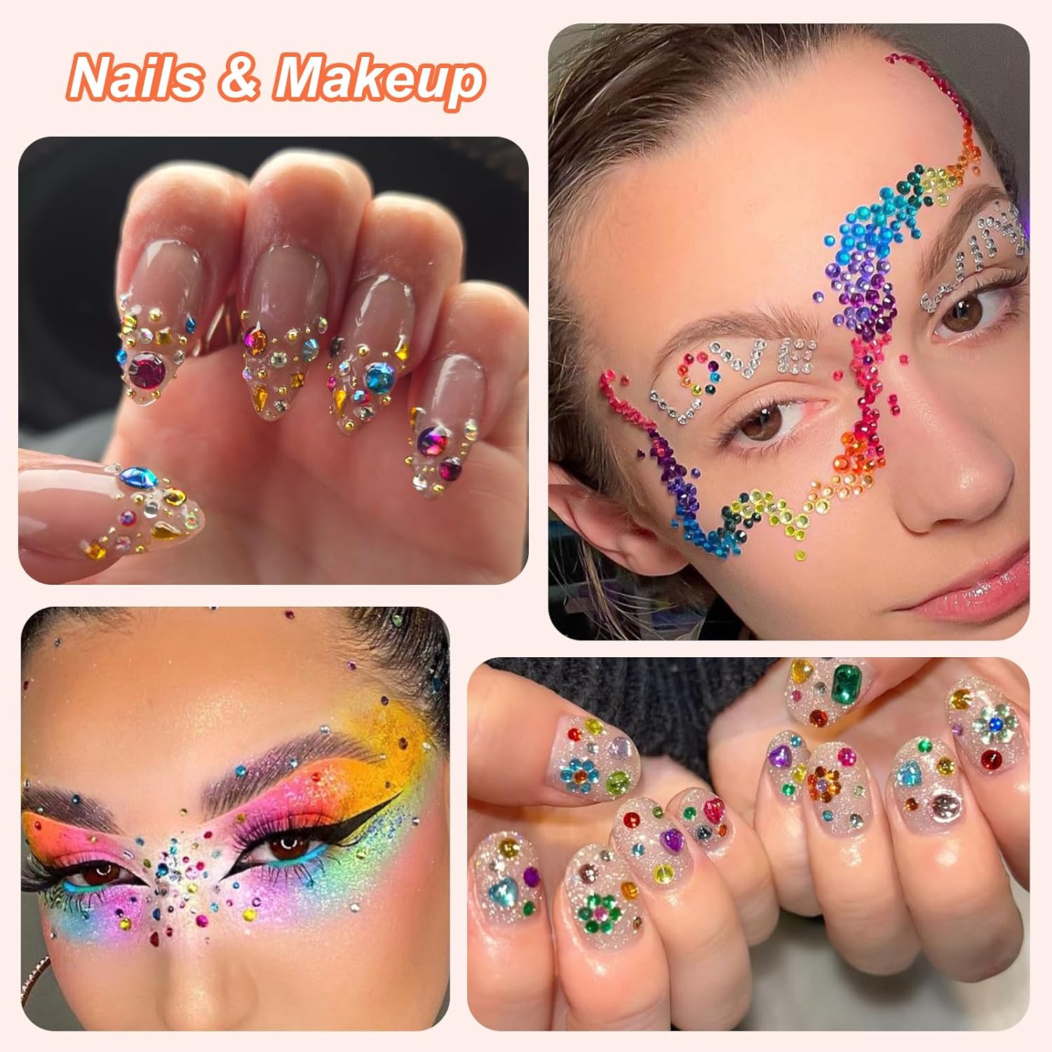 Thumbnail 5 de Canvalite Resin Bedazzling Kit: 24-Color 5mm SS20 Flatback Rhinestones with Glue, Tweezer & Pen for Nails, Clothing & Accessories