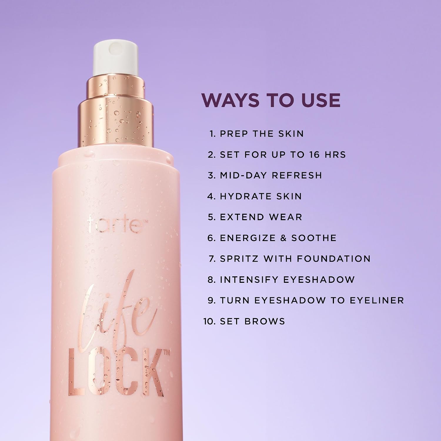 Thumbnail 6 de tarte life lock hydrating setting spray — 10-in-1 Weightless Mist to Hydrate & Lock Makeup (Travel Size)