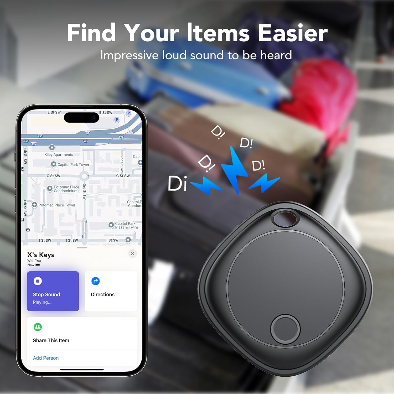 Detalle de Smart Tracker 4 pezzi: Localizzatore Bluetooth compatibile con Find My, IP67 e batteria sostituibile