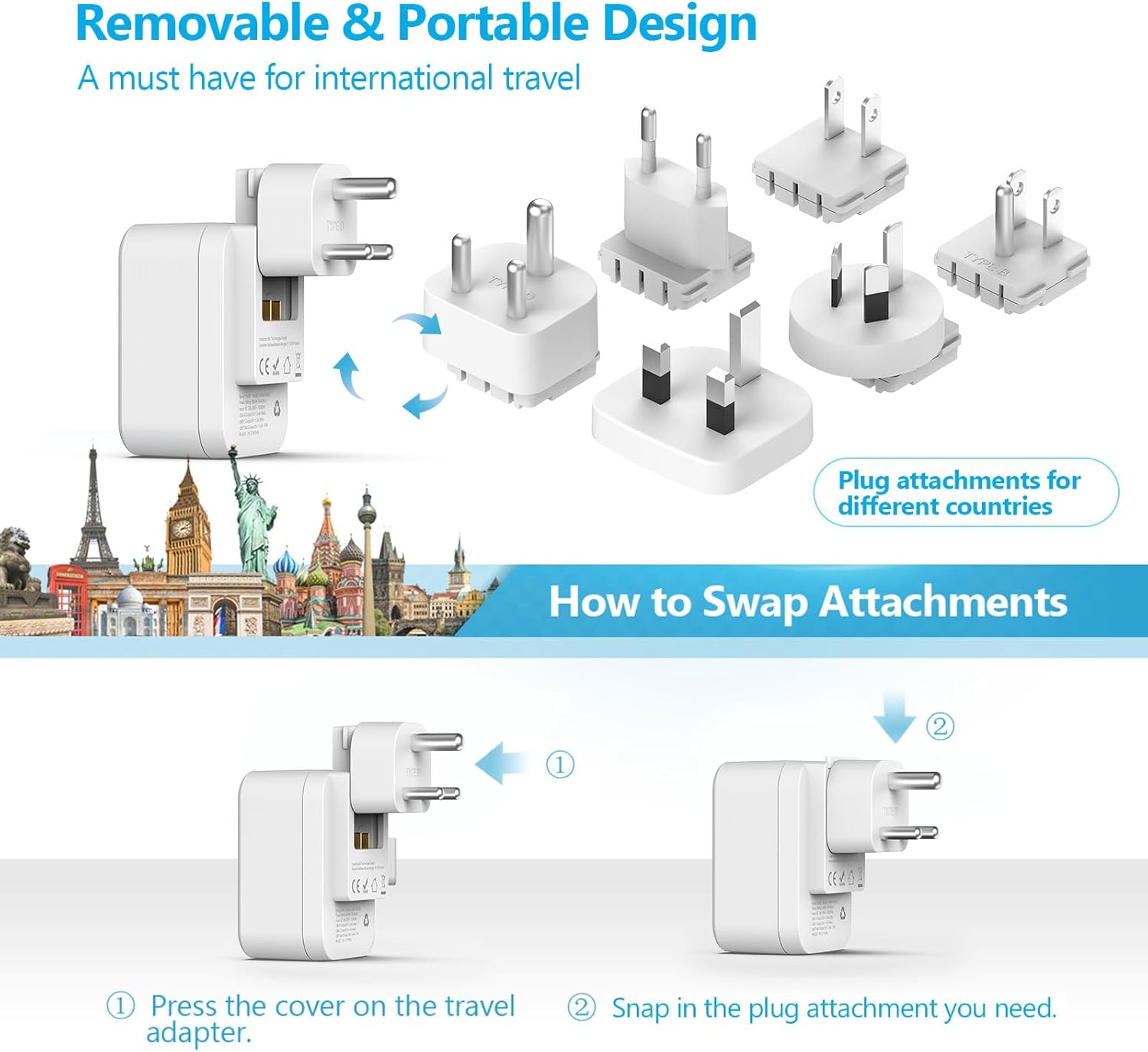 Thumbnail 3 de JSVER Adaptateur Voyage 3680 W 🔌