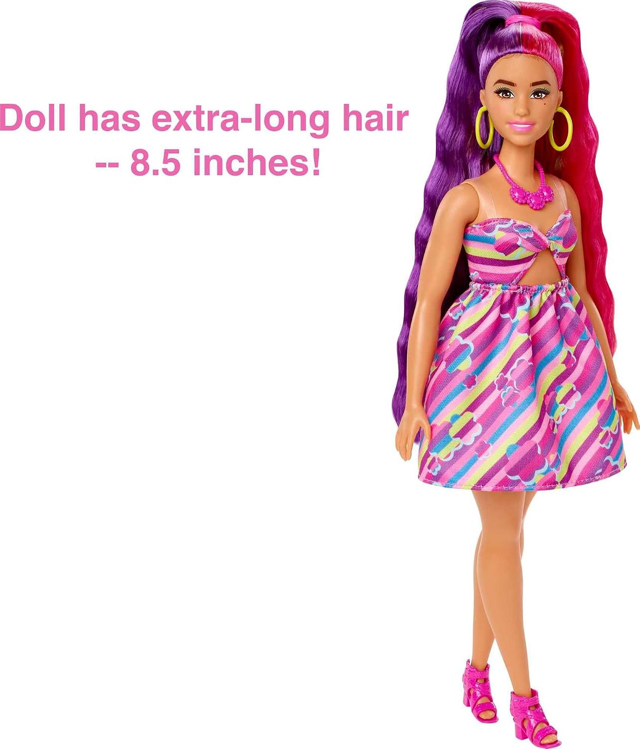 Detalle de Barbie Totally Hair HCM89 Curvy Doll with Flower Theme and Colour-Changing Clips