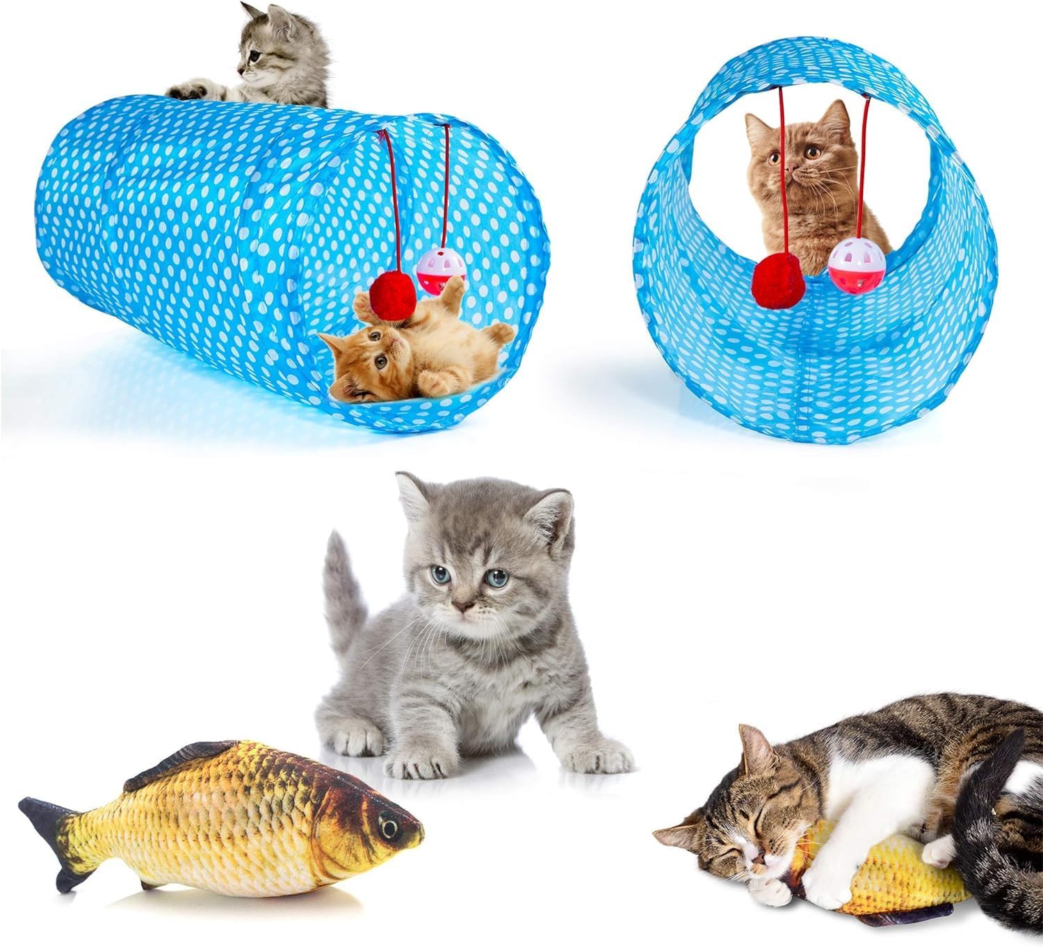 Detalle 2 de AILUKI N-CTTY-35 Cat Toy Set, 35-Piece Indoor Variety Pack with Tunnel