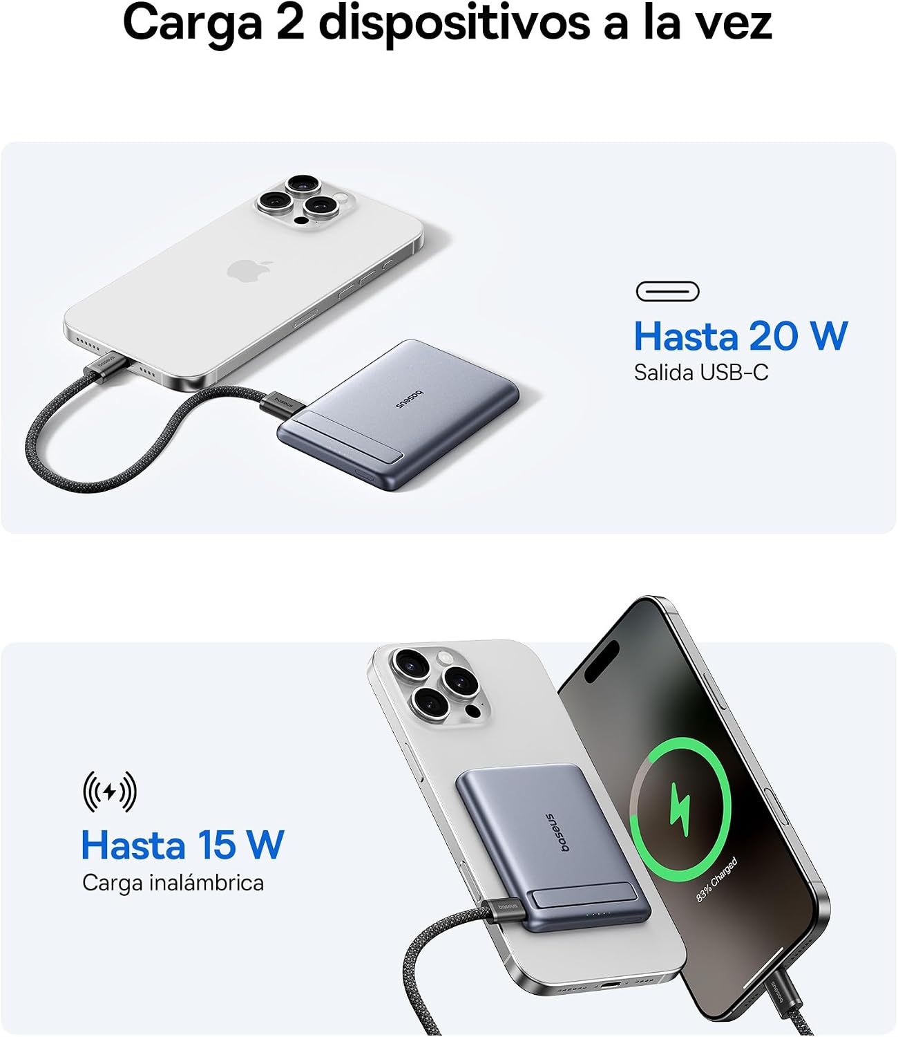 Thumbnail 4 de Baseus Mini MagSafe Power Bank 5000mAh Grau