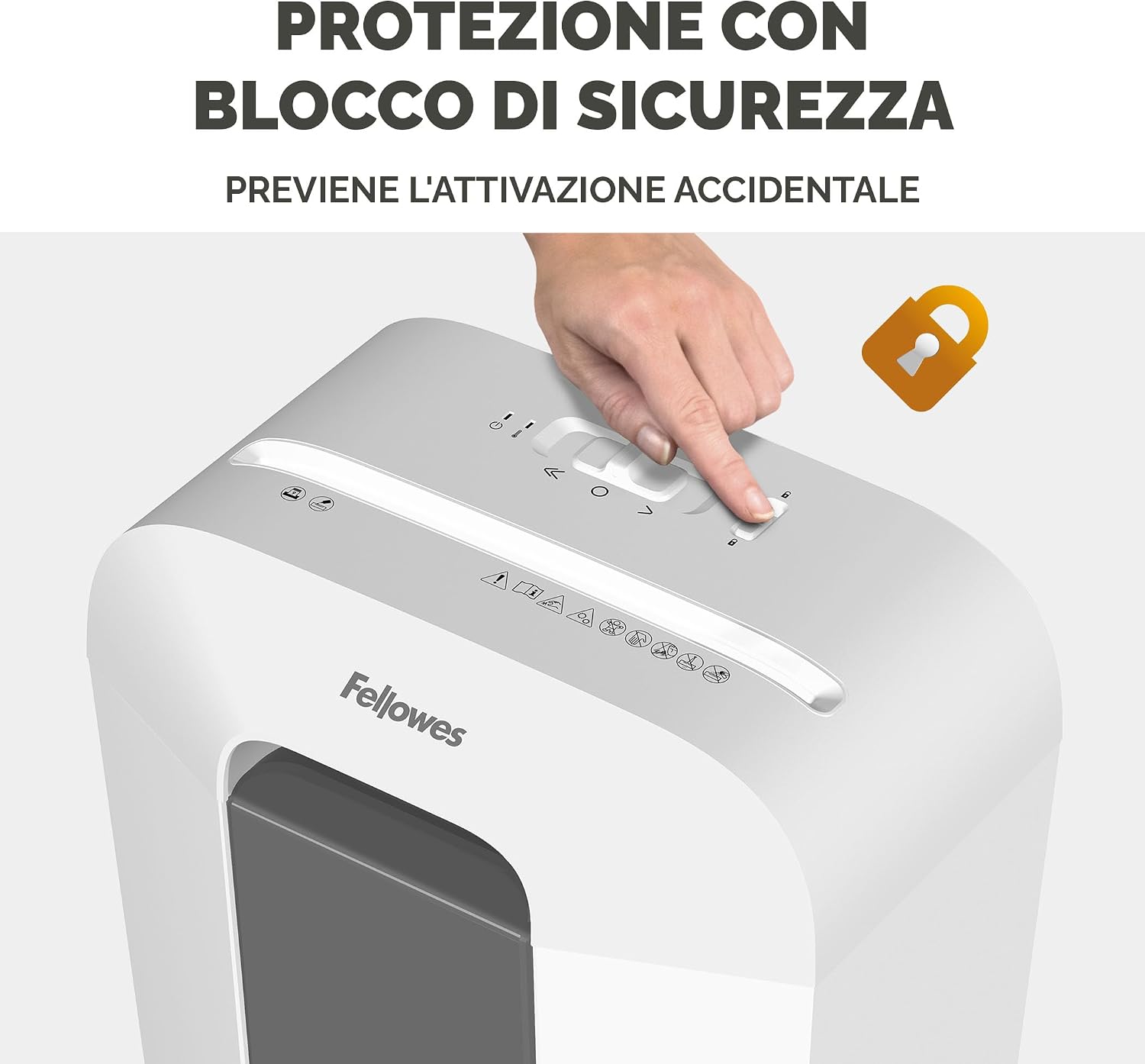 Detalle de Fellowes FS-9C Distruggidocumenti a Taglio Incrociato: Sicurezza, Silenzio e Flessibilità per Casa e Ufficio