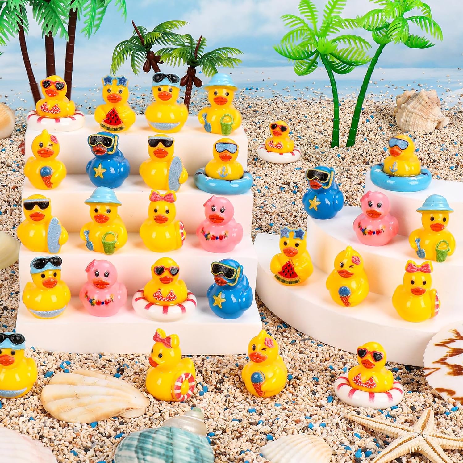 Thumbnail 5 de 120 Pcs Summer Mini Resin Ducks – 10 Styles for DIY Decor, Parties, and Cruise Ship Games