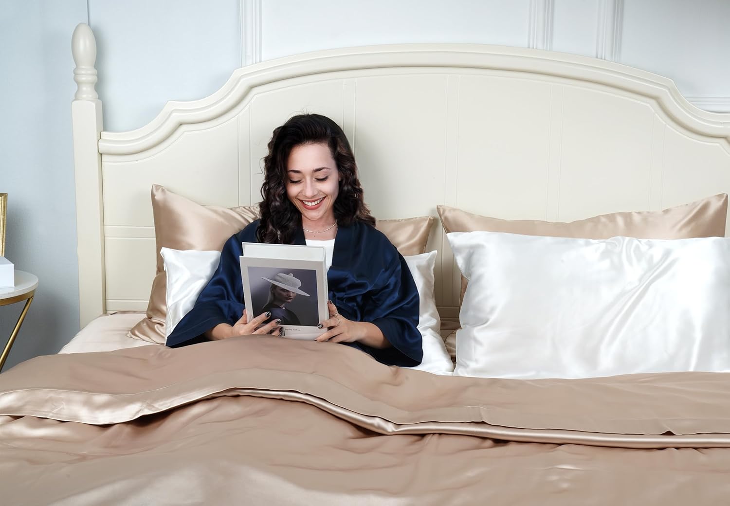 Thumbnail 2 de 100% Mulberry Silk Pillowcase for Hair and Skin (22 Momme, White, 20" x 26", 1 Pack) with Zipper