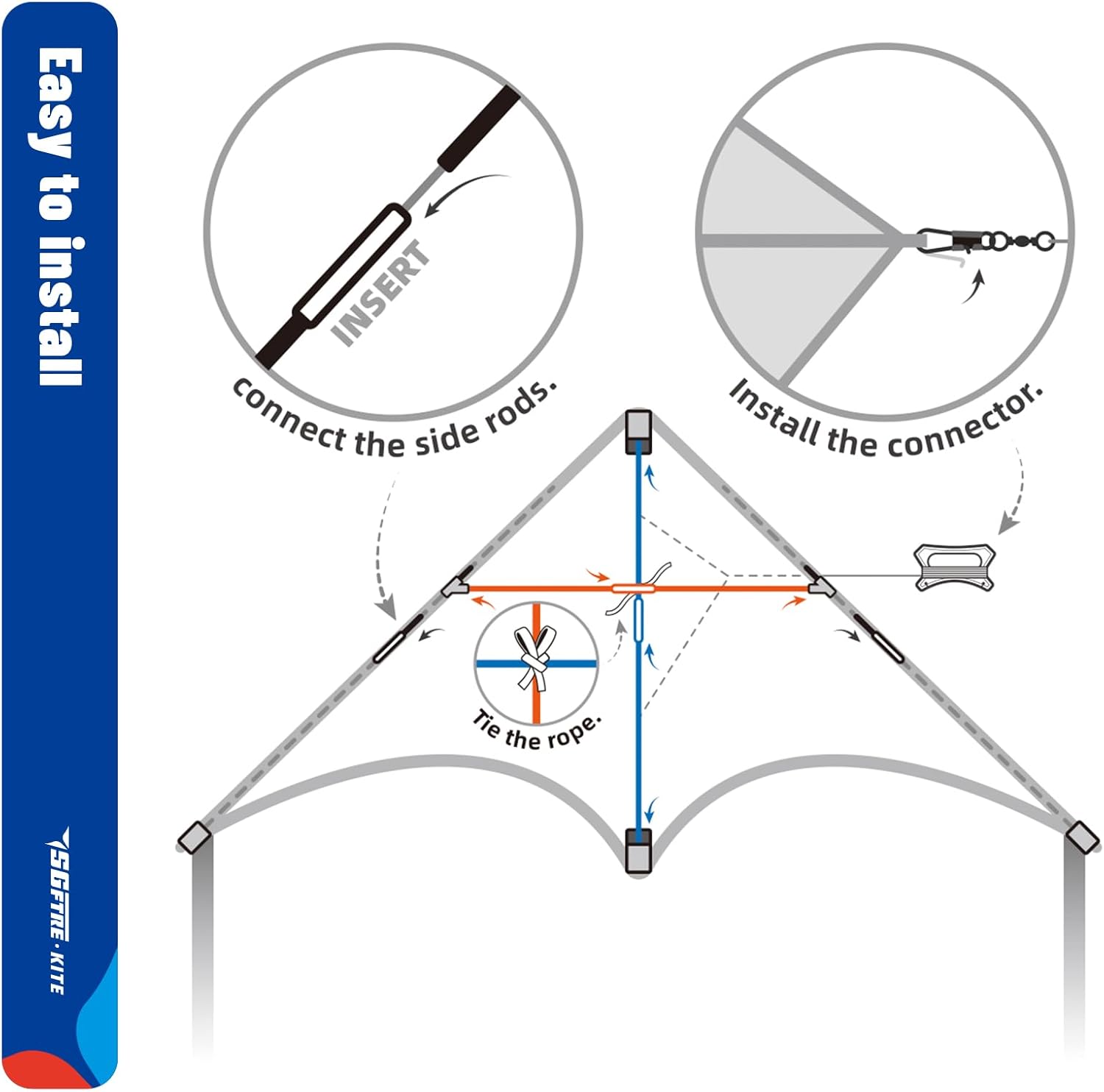 Thumbnail 5 de Delta Kite Set for Kids and Adults — Easy Launch Delta Kite, Perfect for Beaches and Parks