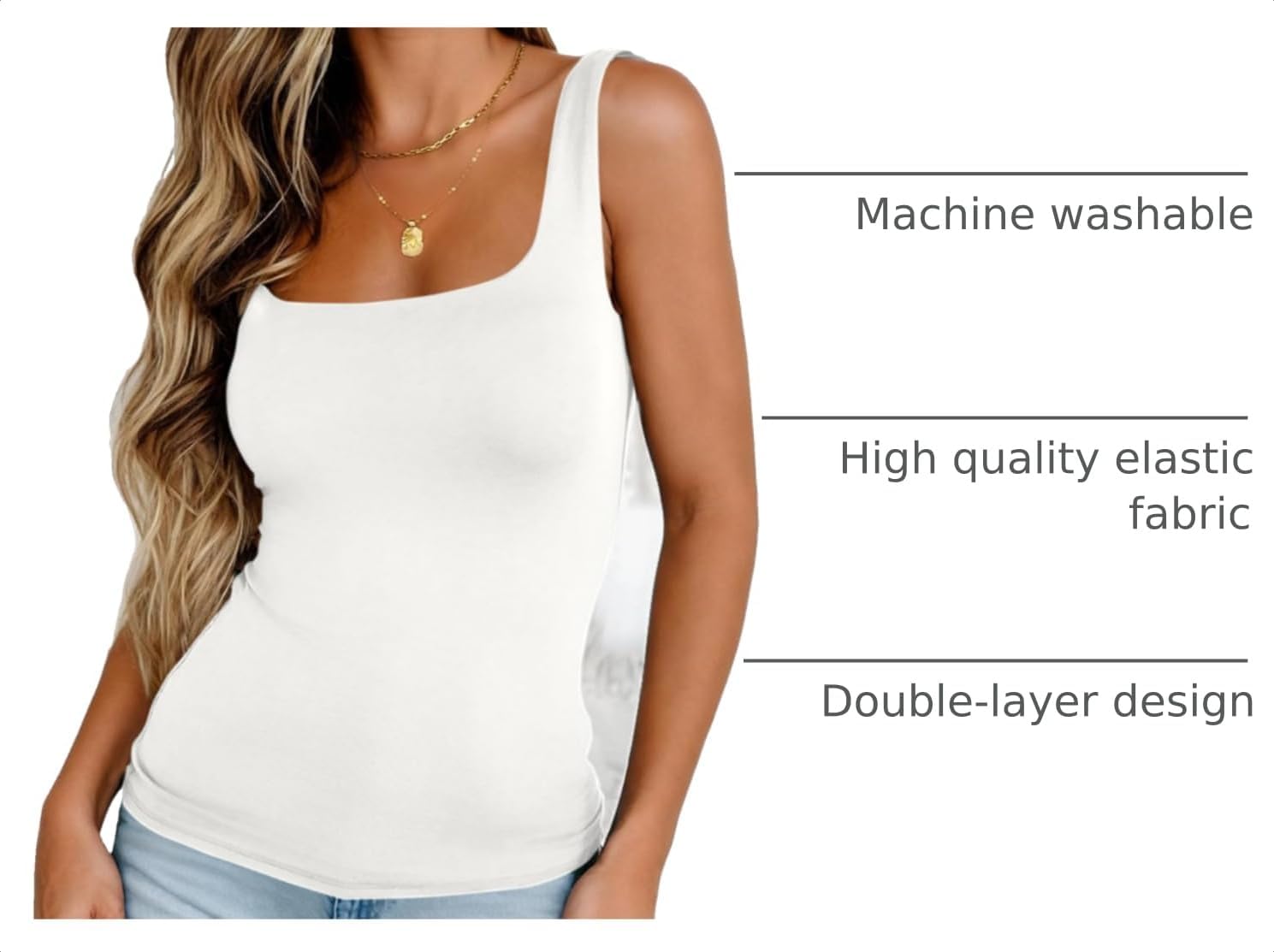 Detalle 2 de Zeagoo Square Neck Double Lined Tank 95% Polyester