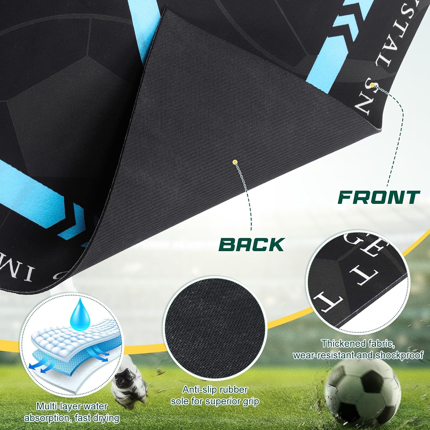 Detalle 1 de Zourglow ZY-SP010-01-EU voetbaltrainingsmat 90 x 60 cm met kicktrainer
