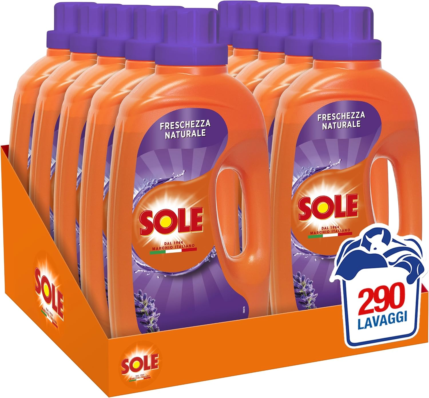 Detalle de Sole Detersivo Lavatrice Liquido Freschezza Naturale 290 Lavaggi – confezione da 10 x 1305 ml