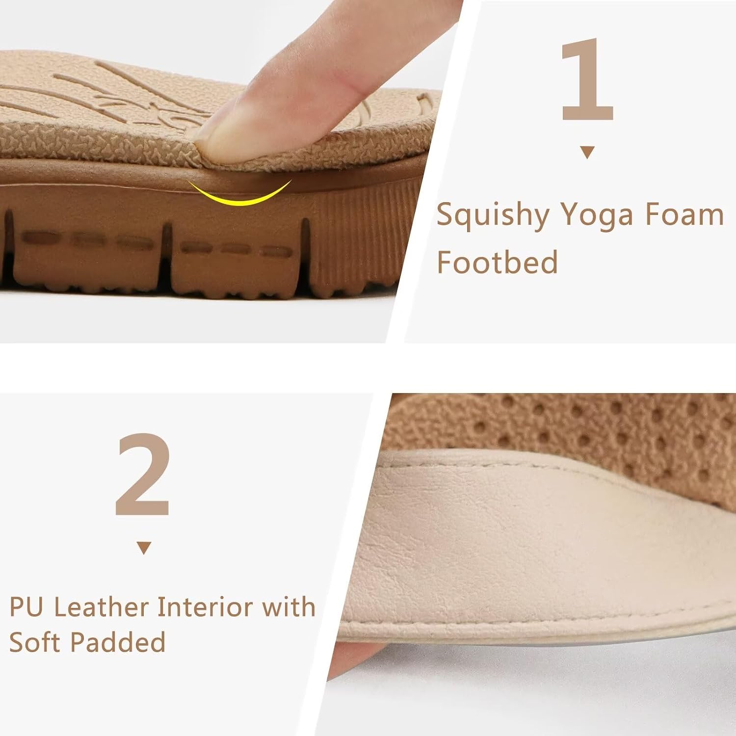 Detalle de KuaiLu Women’s Casual Flip Flops with Cushion Padding and Textured Anti-Slip Sole