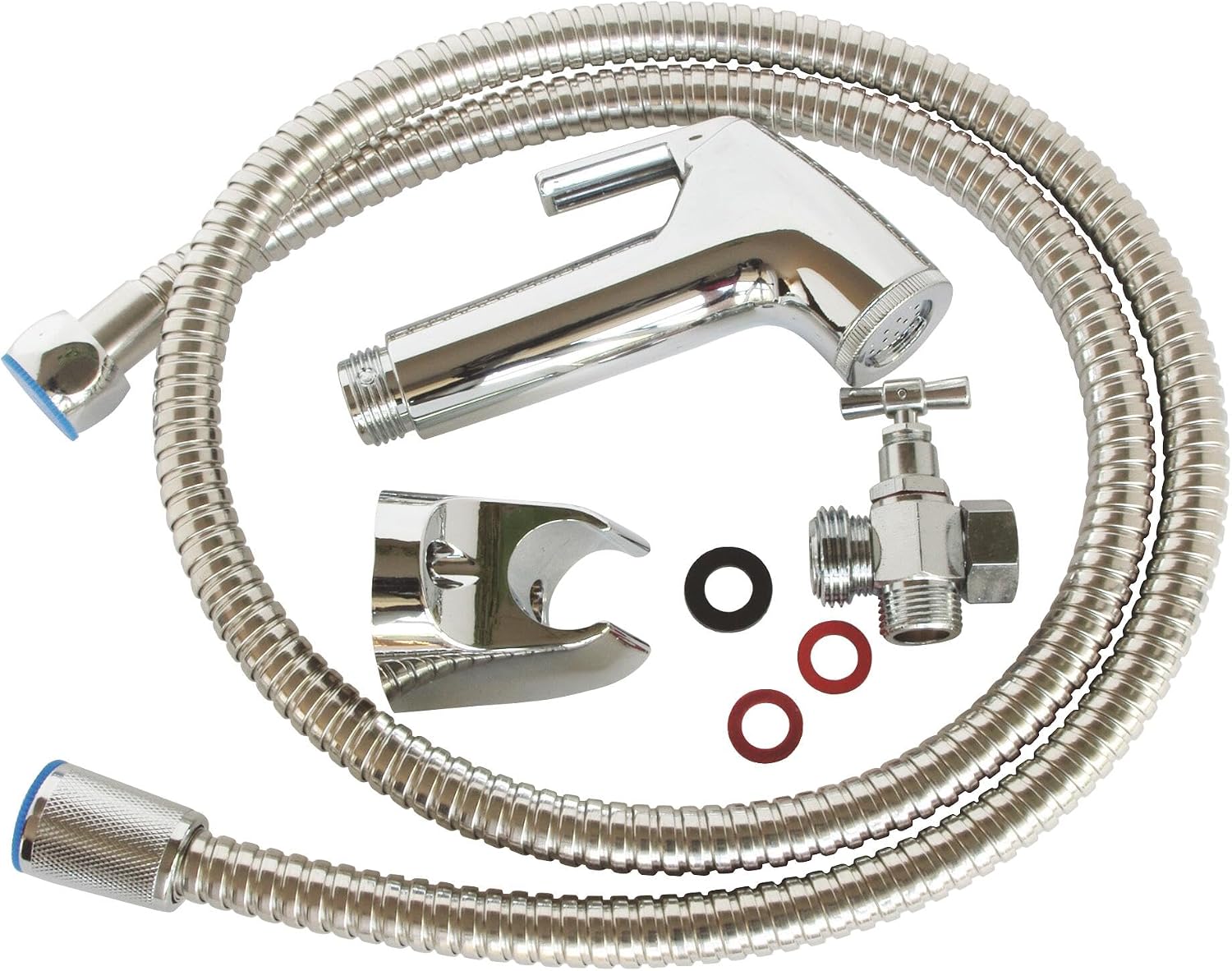 Detalle de SOMATHERM FOR YOU, douchette WC: robinet 3 voies en laiton chromé + douchette ABS – installation facile