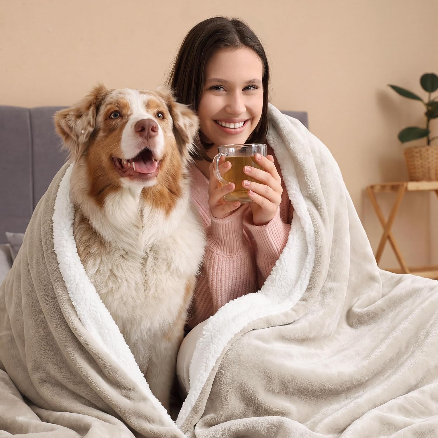 Thumbnail 4 de Bedsure Sherpa fleece blanket, 60 x 80 inches