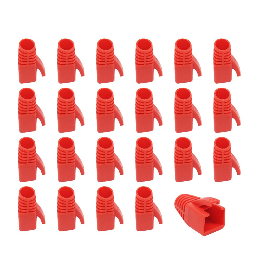 RHCXCYTJ RJ45 strain-relief boots, red