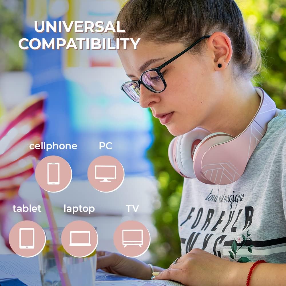 Detalle de PowerLocus Bluetooth Headphones Over Ear with Microphone and FM Radio