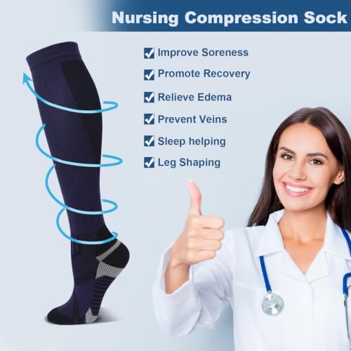Thumbnail 6 de DRESHOW 4 Pairs Compression Socks for Women & Men – Best Support for Running, Cycling and Travel