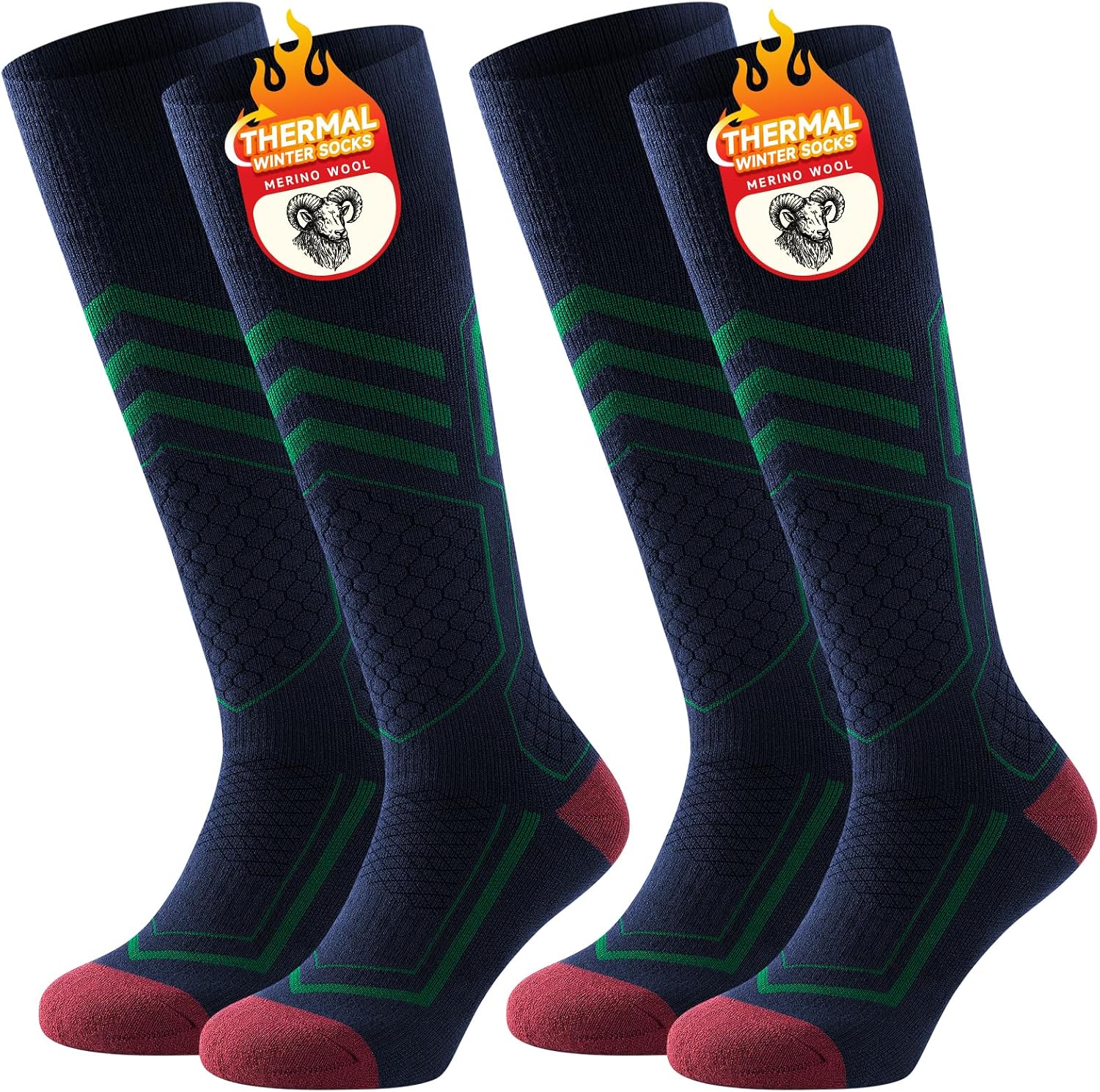 Detalle de TANSTC Merino Wool Thermal Ski Socks